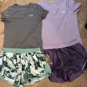 Under Armour Women's Size Medium  Active Set - Gray, Lavender & Green Pattern